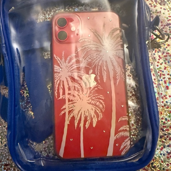 Clear Crossbody Bag with Blue Trim - Picture 6 of 6